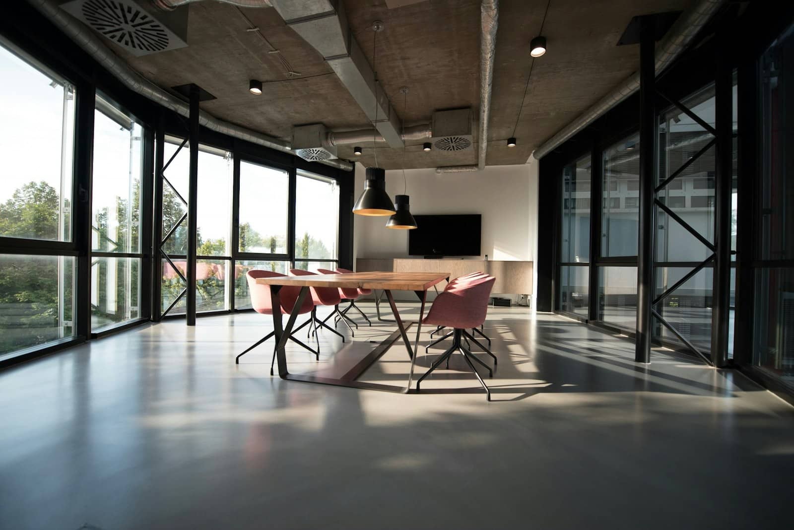 Quiet empty office after hours