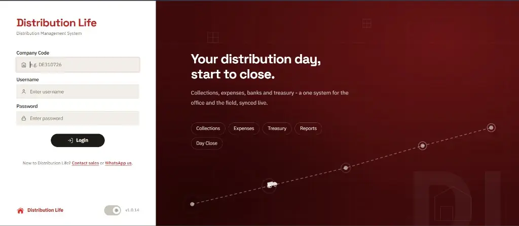 DistributionLife login — the office system, start to close