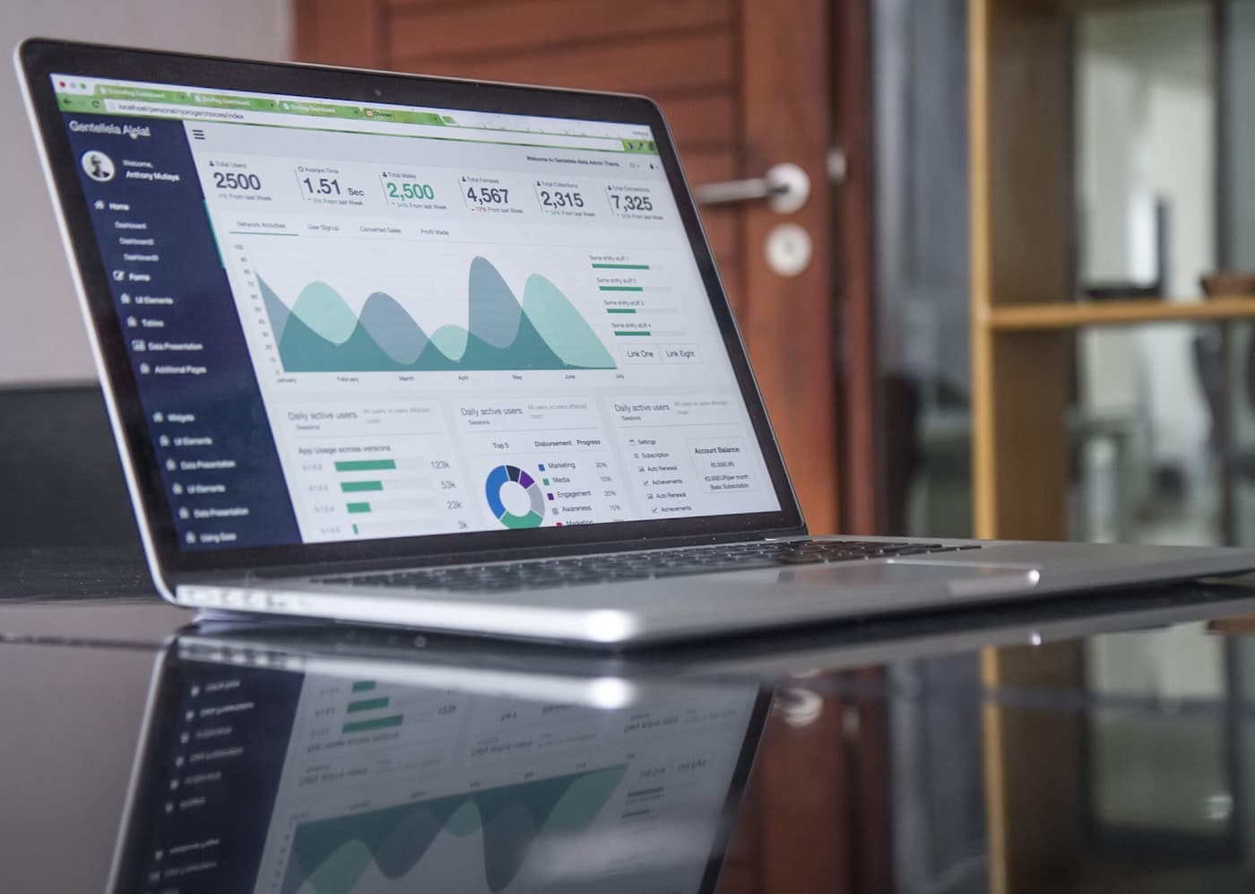 Charts and figures on a desk